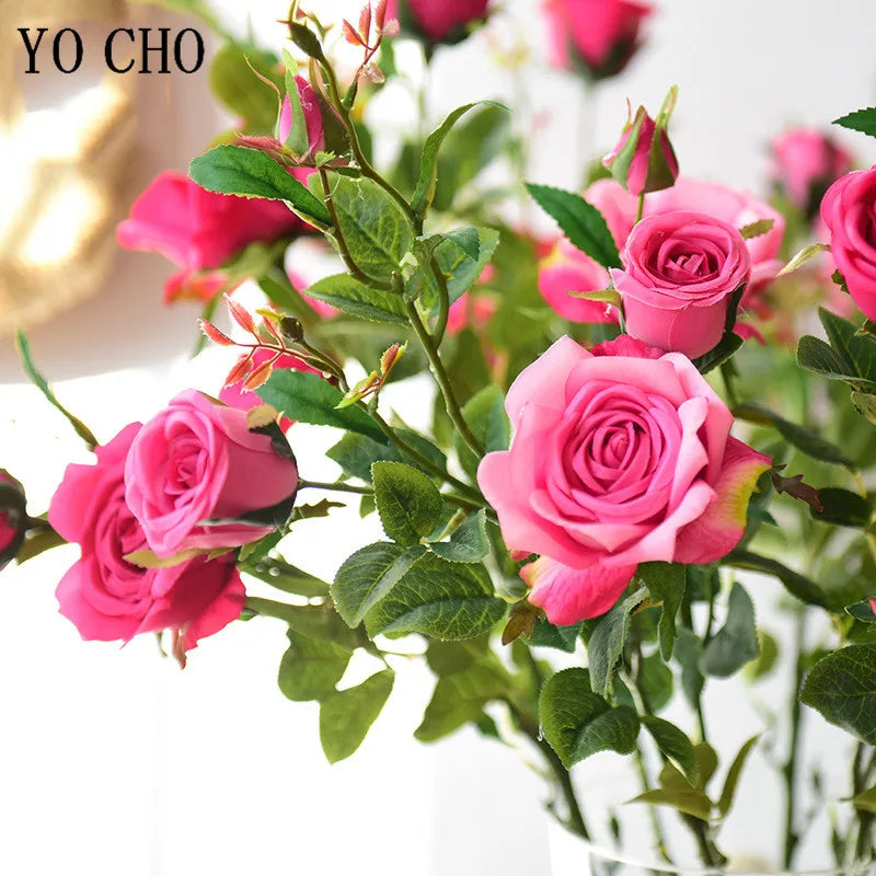 fleurs de roses artificielles en soie pour mariage et décoration - vue 4 sur 14