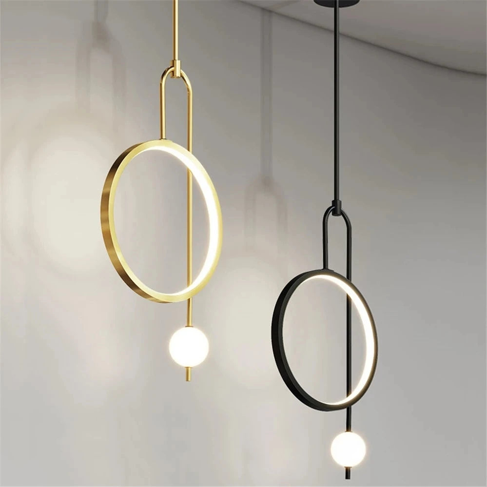 suspension en anneau led design nordique nouvelle collection 2021 - vue 1 sur 8