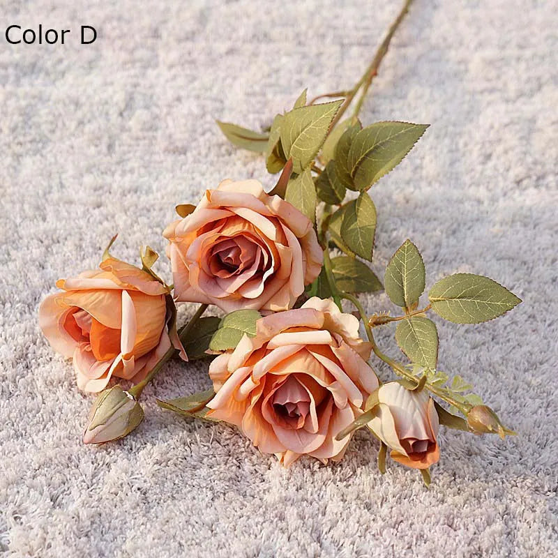 nouvelle décoration automnale fleurs artificielles roses bouclées luxe mariage - vue 8 sur 11
