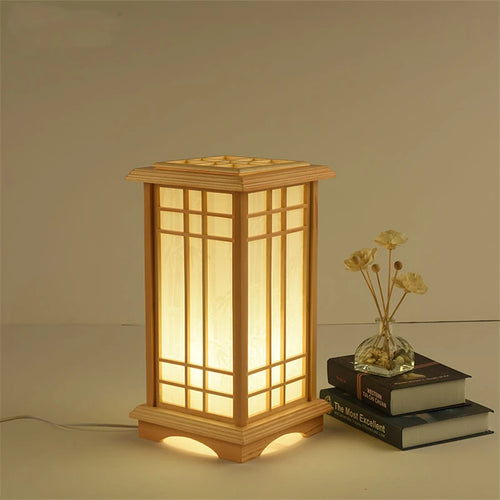 lampadaire tatami japonais moderne en bois massif led - vue 3 sur 7