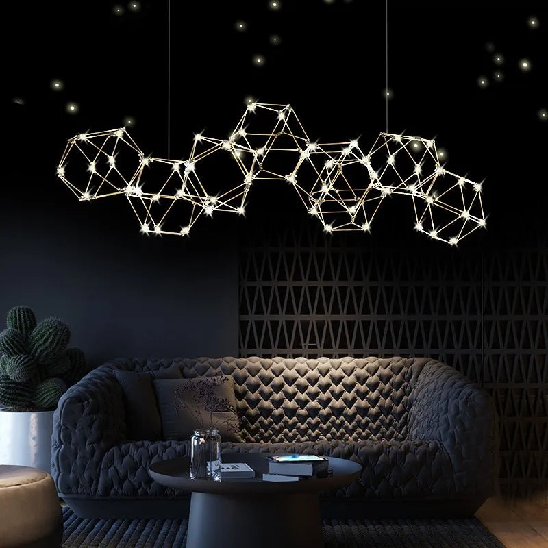 lustre nordique moderne de luxe led pour restaurant et boutique - vue 3 sur 10