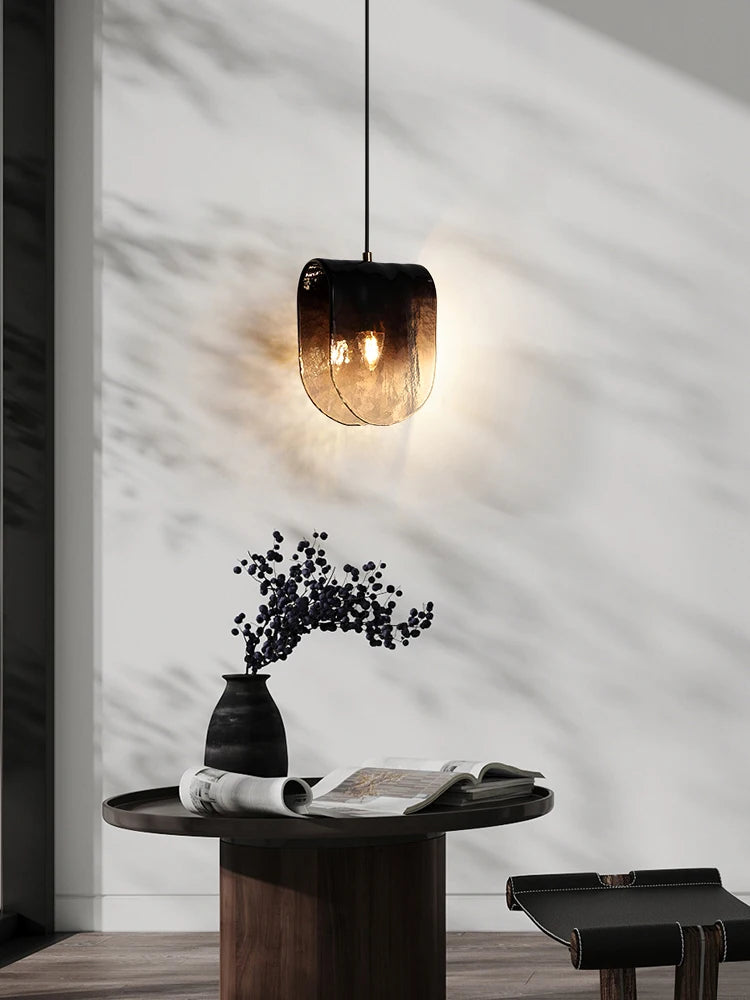 Suspension nordique simple en verre design arrondi - vue 3 sur 7