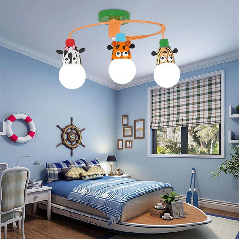 Suspension LED nordique à plusieurs têtes pour enfants - vue 3 sur 8