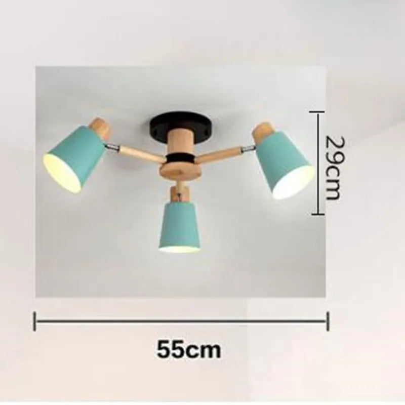 lustre nordique en bois massif simple et moderne - vue 15 sur 18