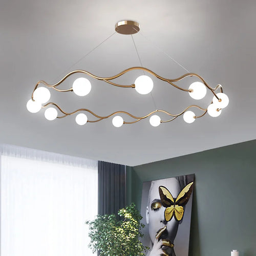 lustre moderne en verre blanc décoration artistique pour intérieur - vue 6 sur 8