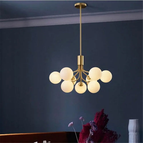 lustre apiales nordic led luxe boule de verre design moderne - vue 3 sur 14