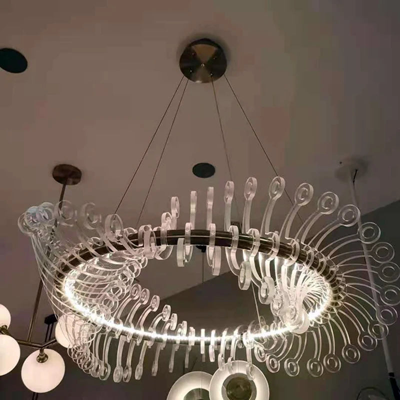 lustre design moderne led luminaire simple nordique suspendu - vue 3 sur 9