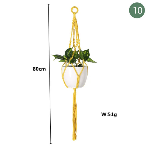 paniers suspendus en macramé pour plantes et décoration - vue 24 sur 30