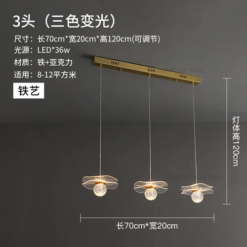 lustre moderne en acrylique et cuivre led feuille de lotus - vue 18 sur 18