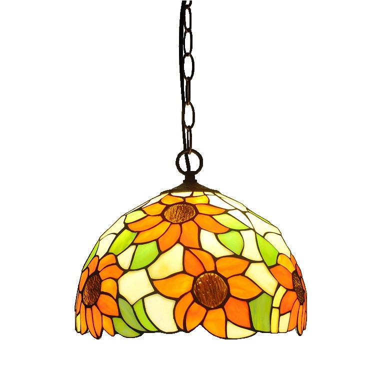 lustre tiffany antique pour restaurant café bar et allée - vue 11 sur 19