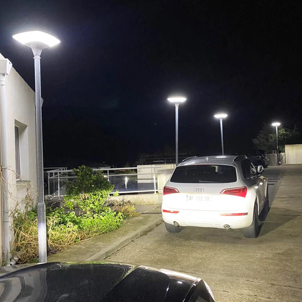 lampadaire extérieur solaire éclairage 360 éventail avec capteur crépuscule-aube - vue 4 sur 4