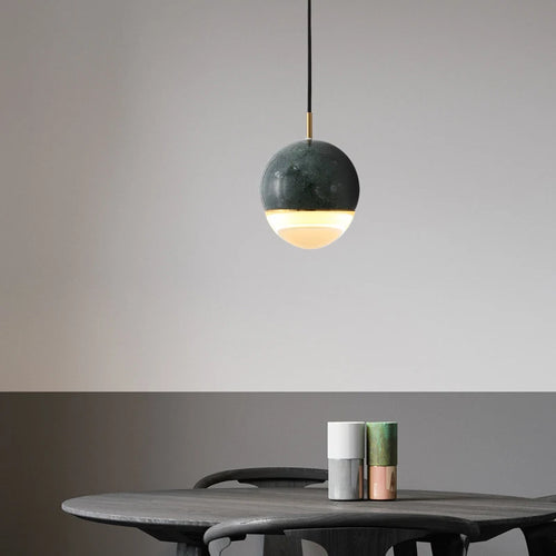 suspension LED design nordique en marbre pour intérieur décoratif - vue 3 sur 9