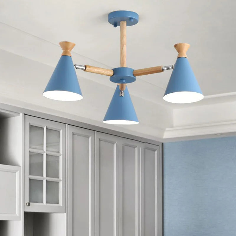 suspension nordique en bois pour décoration intérieure - vue 4 sur 26