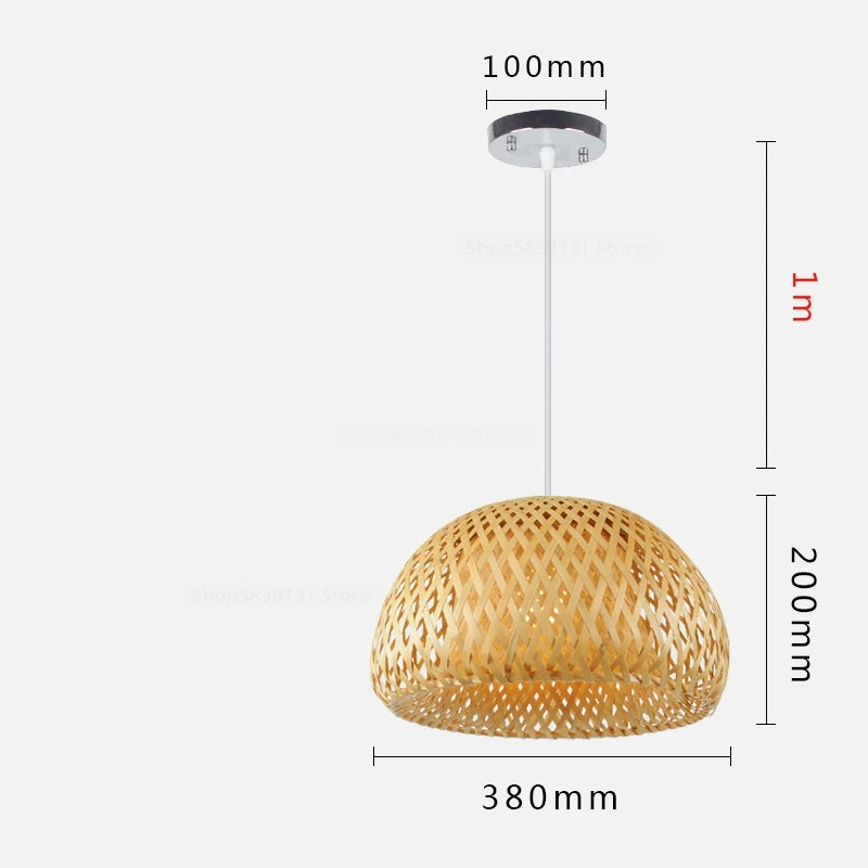 luminaire suspendu en bambou chinois pour restaurant hôtel - vue 16 sur 29