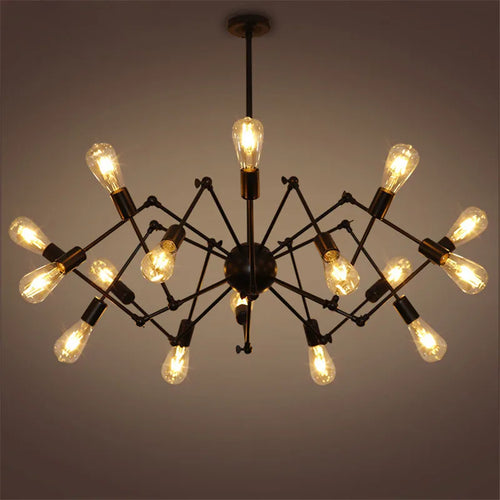 Lustre araignée industriel Vintage réglable en fer - vue 3 sur 12
