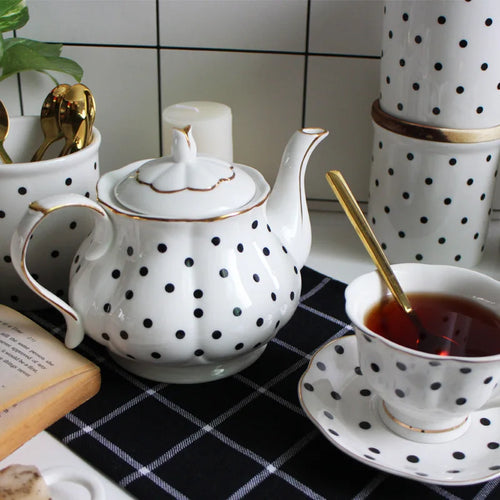 Service à thé anglais porcelaine peinte main vintage - vue 7 sur 6