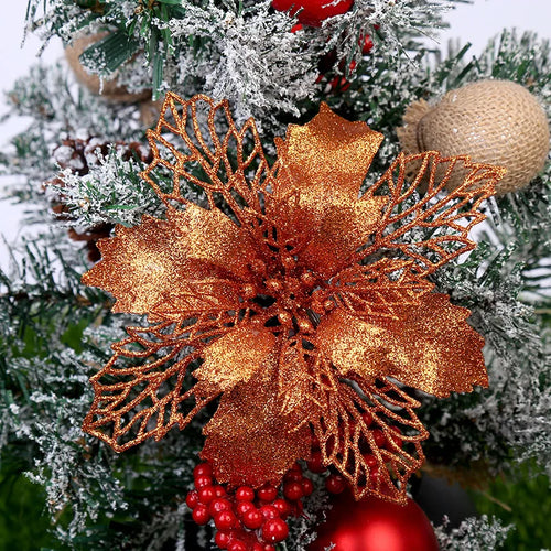 décoration suspendue fleur pailletée pour arbre de noël - vue 30 sur 34
