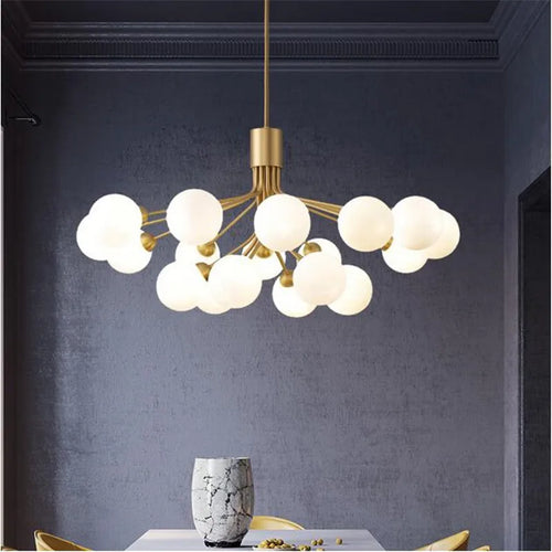 lustre apiales nordic led luxe boule de verre design moderne - vue 2 sur 14