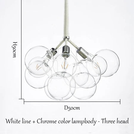SANDYHA boule de verre bulle lustre haute qualité matériel lampadaire Art décoration de la maison LED lampe suspendue personnalité chambre E27 - vue 11 sur 18