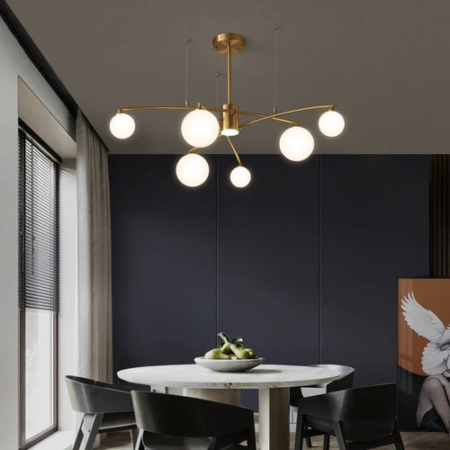 lustre design en métal et verre pour intérieur moderne - vue 4 sur 11