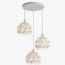Modern Ceiling Light Chandelier Metal Crystal Shade E27, Pendant Lighting for Living Dining Room Bedroom Cafe Bar Black White