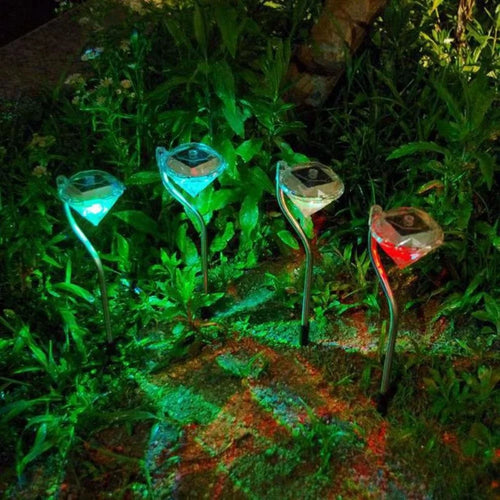 Lampe solaire LED en forme de diamant - vue 3 sur 9