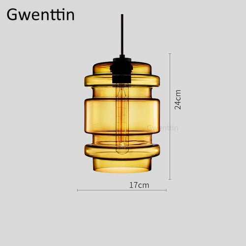 suspension moderne en verre teinté pour décoration intérieure - vue 20 sur 30