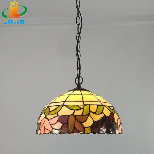 lustre fleur de bégonia style américain lampe tiffany éclairage décoratif