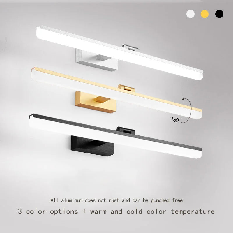 lampe frontale résistante à l'humidité pour miroir éclairage cosmétique - vue 5 sur 8