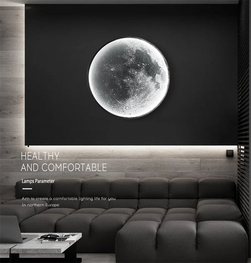 applique murale lune design moderne éclairage décoratif pour intérieur - vue 3 sur 10