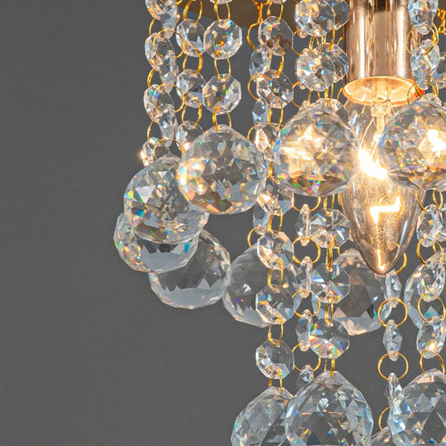 suspension en cristal doré et argenté décoratif - vue 7 sur 8