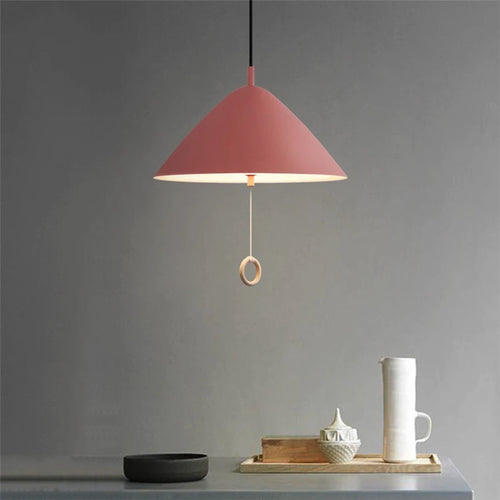 suspension design simple macaron avec interrupteur à tirer - vue 2 sur 10