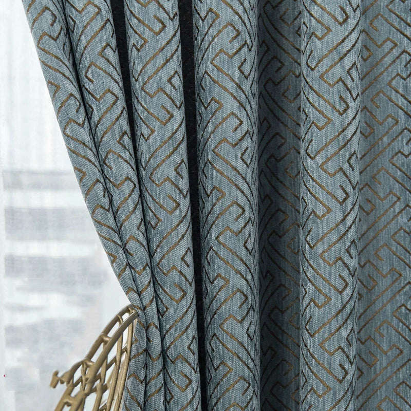 Rideau occultant motif géométrique style moderne sur mesure - vue 1 sur 11