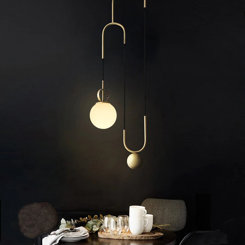 suspension moderne en verre design créatif ajustable pour divers espaces - vue 5 sur 7
