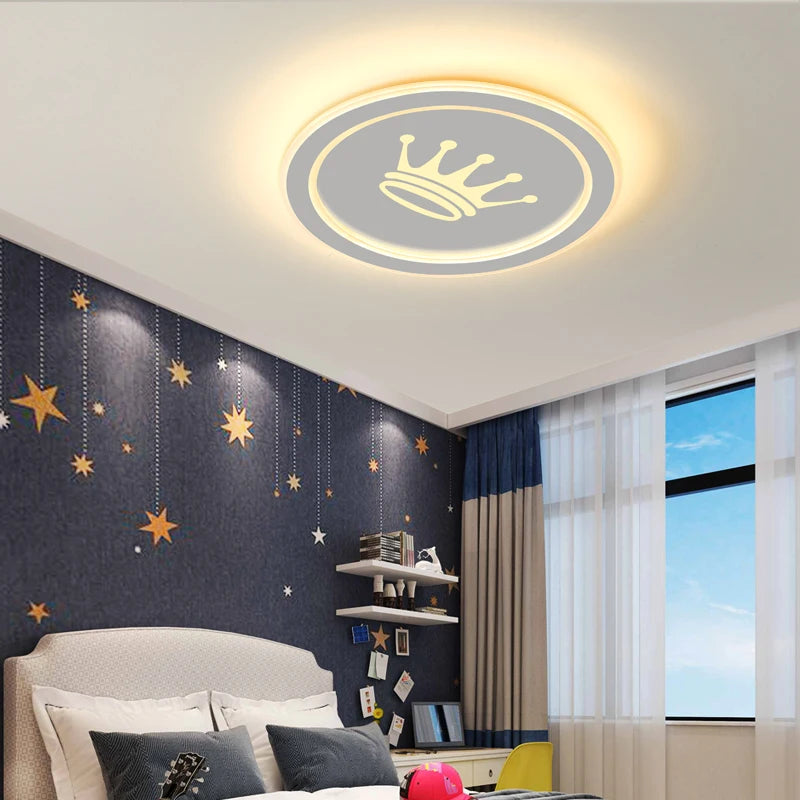 plafonniers led modernes avec motif couronne pour décoration maison - vue 3 sur 10