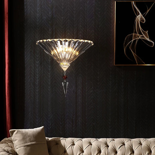 Applique murale moderne en cristal avec miroir - vue 4 sur 6