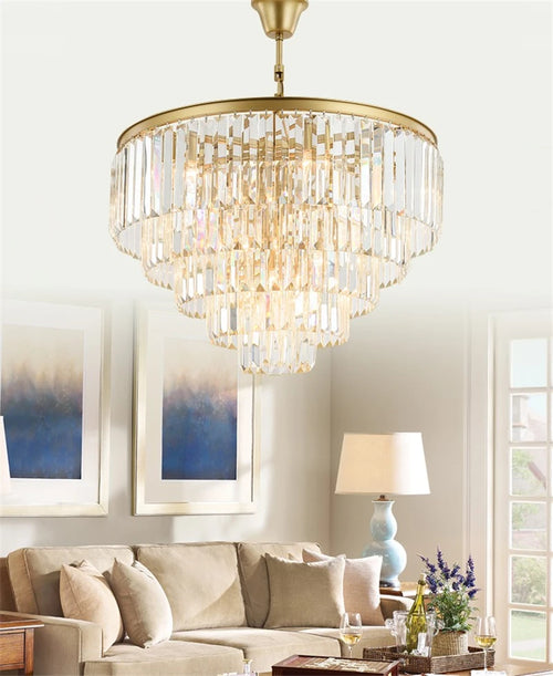 lustre moderne en cristal éclairage suspendu design nordique élégant - vue 6 sur 6