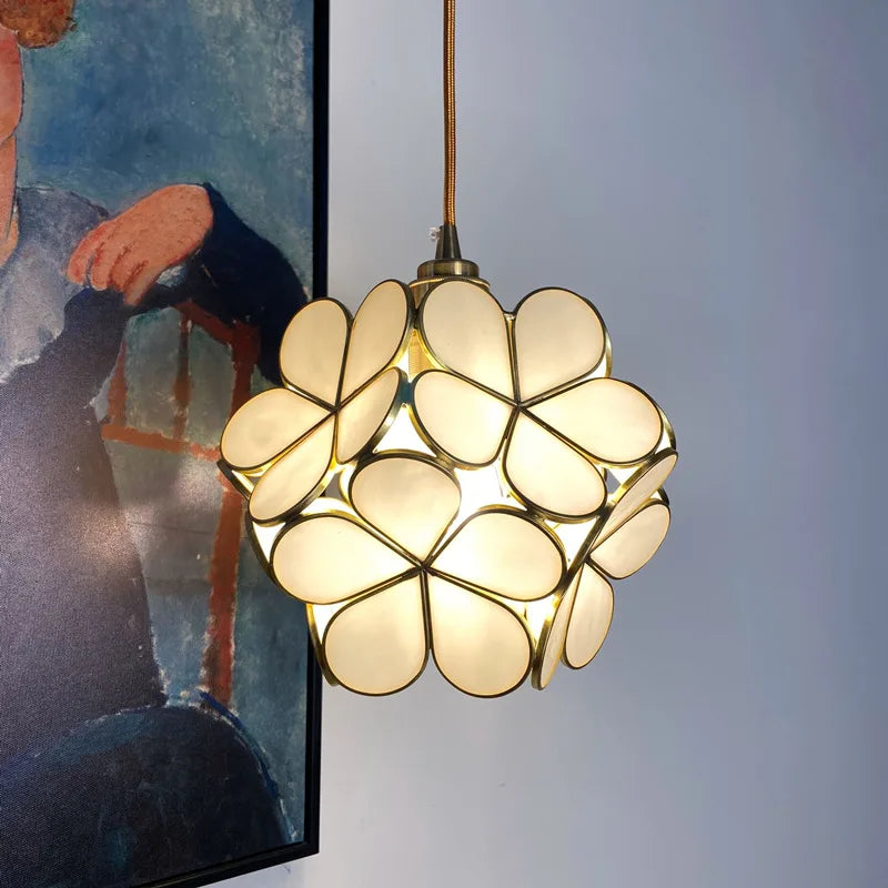 lampe en verre nordique ins chaude avec cuivre - vue 8 sur 10