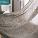 Voilage jacquard floral géométrique style rétro pour salon