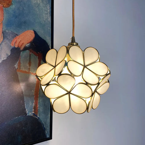 lampe en verre nordique ins chaude avec cuivre - vue 2 sur 10