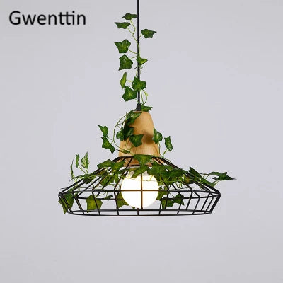 suspension moderne en bois avec éclairage led pour plantes - vue 10 sur 12
