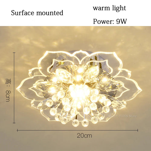 plafonnier en cristal fleurs lustre éclairage intérieur - vue 12 sur 11