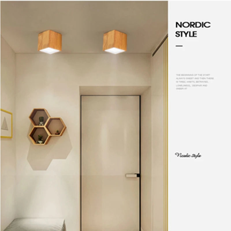 Spot Led rond en bois au design nordique - vue 4 sur 12