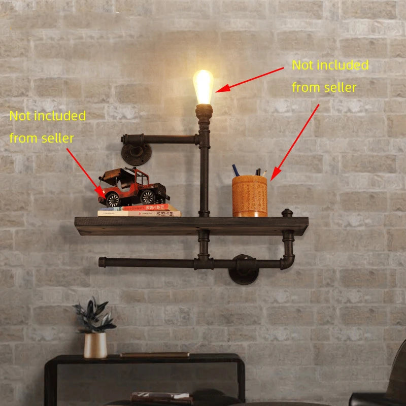 applique murale industrielle vintage en tuyau d'eau style loft - vue 4 sur 10
