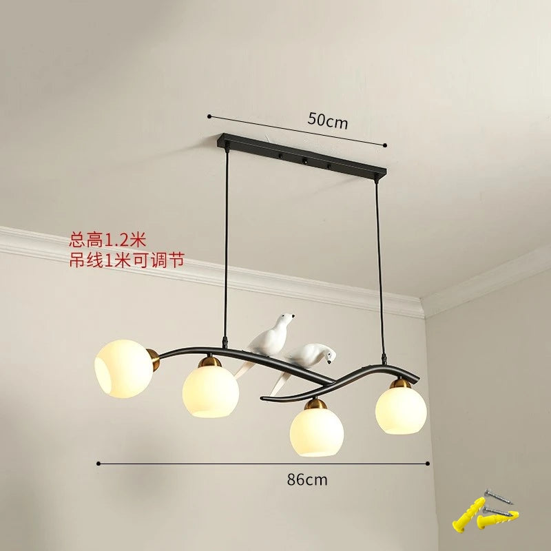 lustre moderne nordique en verre led pour restaurant bar - vue 13 sur 14