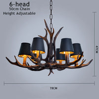 lustre vintage amérique pour café bar hôtel avec suspension deerhorn