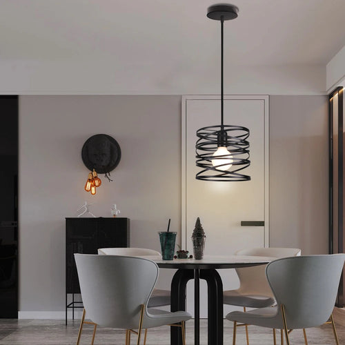 lampe suspendue spirale led tourbillon moderne vintage - vue 5 sur 8