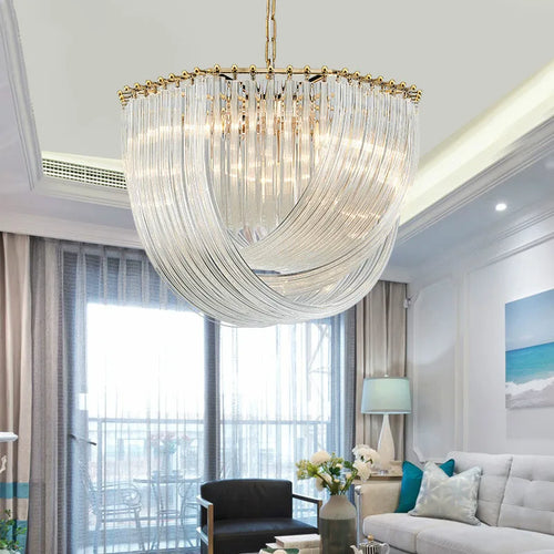 Post-moderne Lustre plaque or/Chrome métal Led E14 lampes suspendues verre rond Luminarias chaîne suspension lampe lampara luminaires - vue 3 sur 7