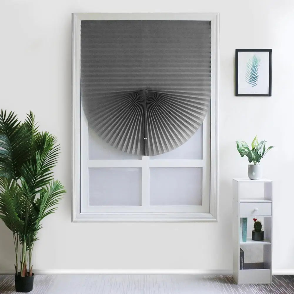 Store plisse occultant adhesif style zebre fenetre chambre - vue 16 sur 17