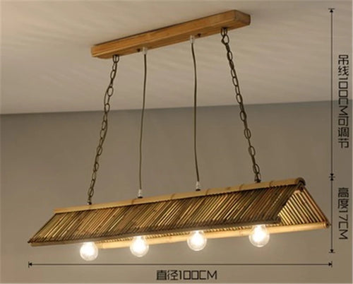 lustre en bambou vintage pour café bar et restaurant - vue 9 sur 9